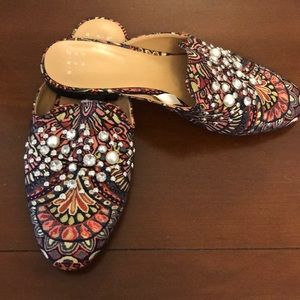 Tapestry and Jeweled Mules